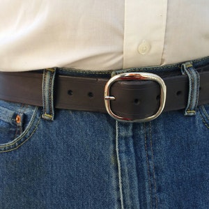 Black Leather Belt, Hand Made Men&#39;s Belt, High Quality Leather Belt, Anniversary Gift for HIm