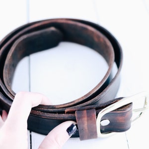 Brown Leather Belt, Handmade Men's Belt, High Quality Leather Belt, Anniversary Gift for Him image 4