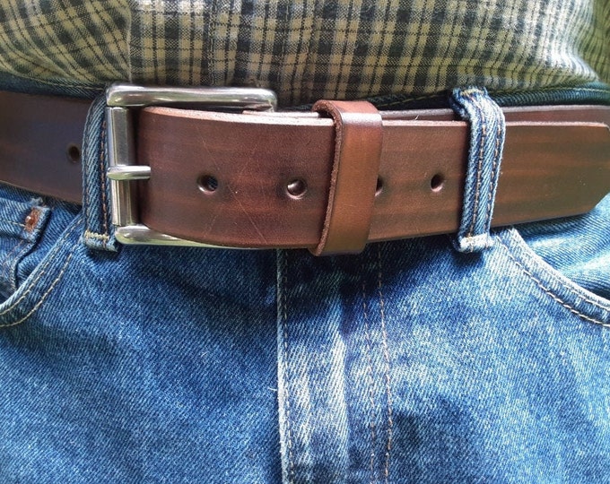 1 1/2" Belt, Hand Made Leather Belt, Brown Leather Belt, Gift for Him, High Quality Leather Belt