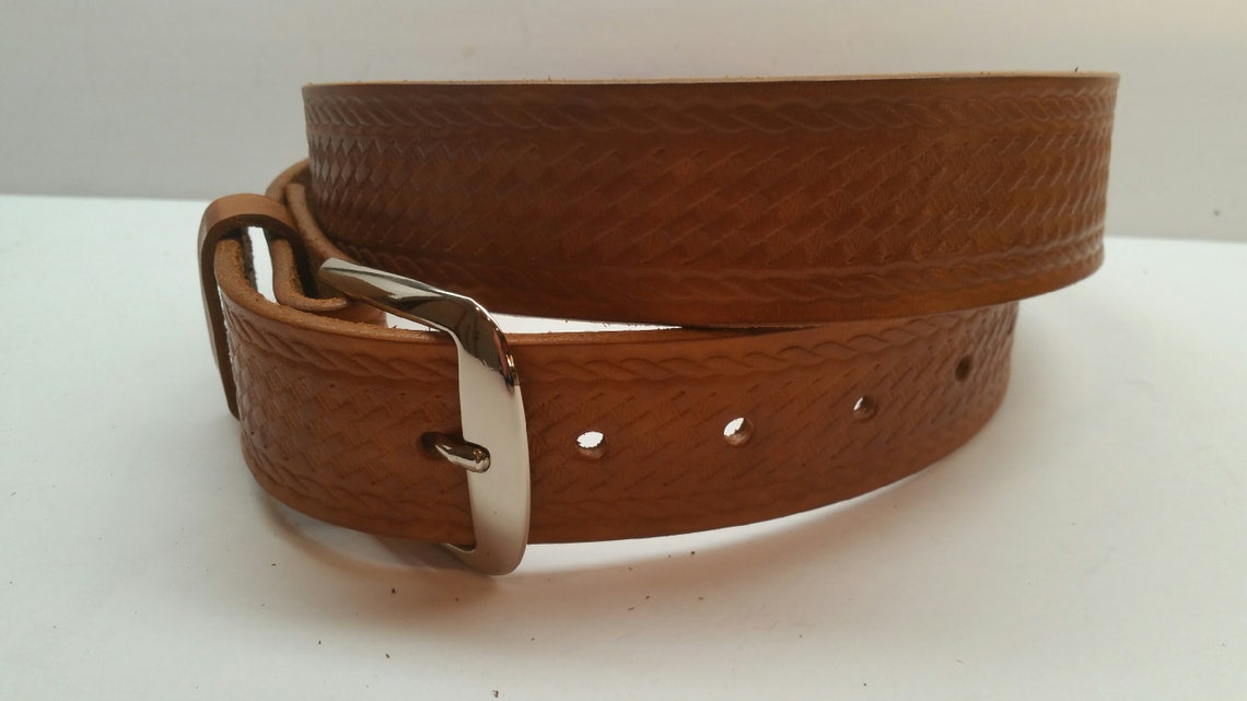 Handmade Leather Belt Basket Weave Leather Belt High Quality Etsy