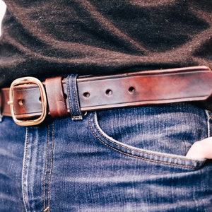 Brown Leather Belt, Handmade Men's Belt, High Quality Leather Belt, Anniversary Gift for Him