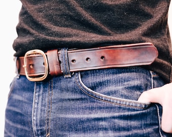 Brown Leather Belt, Handmade Men's Belt, High Quality Leather Belt, Anniversary Gift for Him