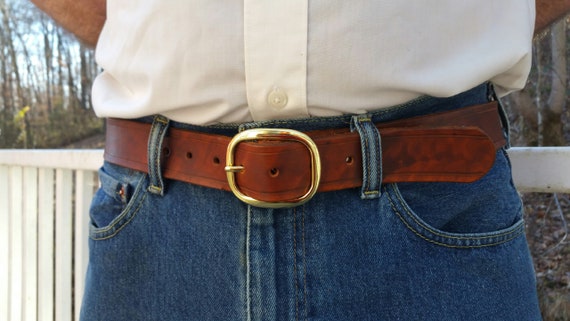 Tan Leather Belt Hand Made Men's Belt 