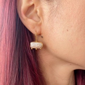 Pearl Earrings, ottoman Earrings, Gold plated brass, Ottoman style, gemstone, Turkish earrings,Dangle earrings,