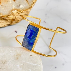Lapis lazuli bangle, Gold bangle, Lapis lazuli bracelet , Gem Stone bangle, Gold bracelet, Ottoman Bangle, Lapis lazuli cuff