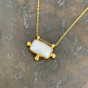 Pearl necklace, Ottoman necklace, Gem stone necklace, Gold plated necklace, Boho necklace, Gift for woman