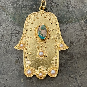 Hamsa Halskette, Hamsa Hand Halskette, Fatma Hand Halskette, Fatima Hand Halskette, Geschenk für Frau, Geschenk für Valentinstag, Türkis Halskette