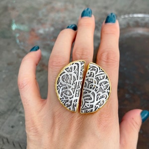 Arabic calligraphy ring, Goldplated Ring, Arabic jewelry, exotic accessories, Arabic design ring, Gift for woman