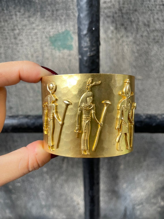 Bracelet jonc manchette articulé soleil doré Boucher vintage