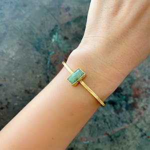 Emerald bangle, Gold plated bangle, amethyst cuff, Gem Stone bangle, Ottoman Bangle, Emerald jewelry, bangle, boho bangle, gift for her
