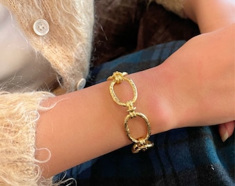Gorgeous Chain style bangle, Gold plated Brass, Chain bracelet, Gift for woman,