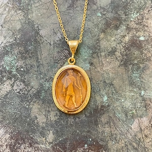 Ancient coin Necklace, Quartz necklace, Coin pendant, Gift for woman, statement necklace