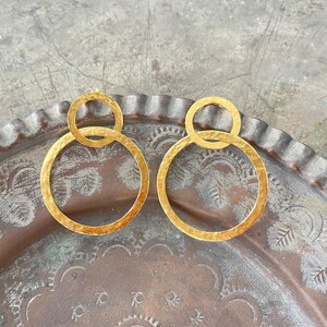 Brass Earring - Double Circle