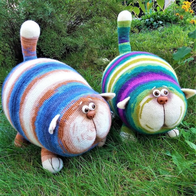 Big crochet cat pdf pattern DIY amigurumi making animal soft Etsy