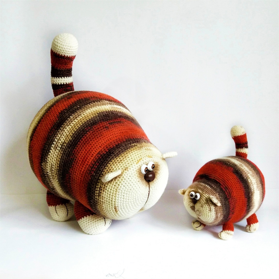 Big amigurumi patterns 2 crochet stuffed cat animal pdf Etsy