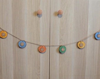 Guirnalda/banderines personalizados para primavera, verano y Pascua, mezcla y combina, rodajas de troncos rústicos naturales, decoración para bodas y eventos.