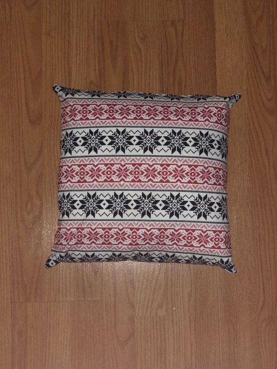 Red & Black Snowflake Pillow Cover