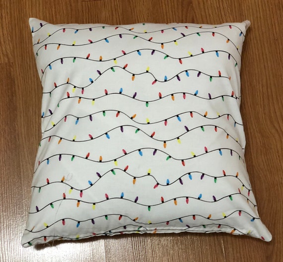 Christmas Lights Print Pillow Cover