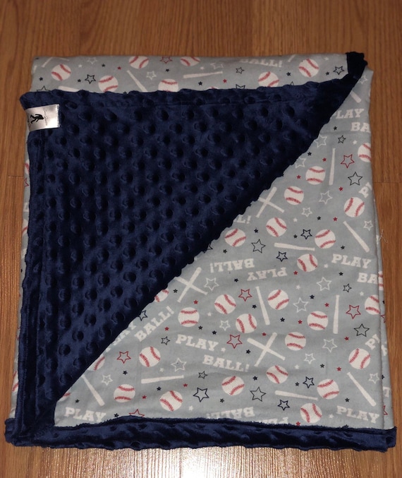 Baseball Minky Baby Blanket