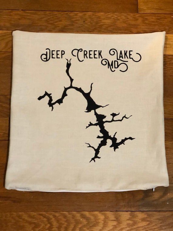 Deep Creek Lake Silhouette Pillow Cover