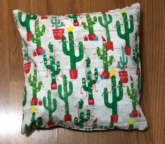 Christmas Cactus Print Pillow Cover