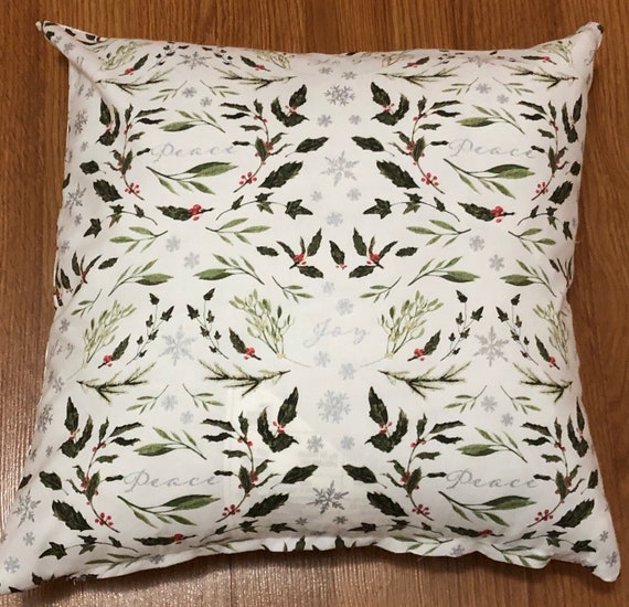 Holiday Holly Print Pillow Cover