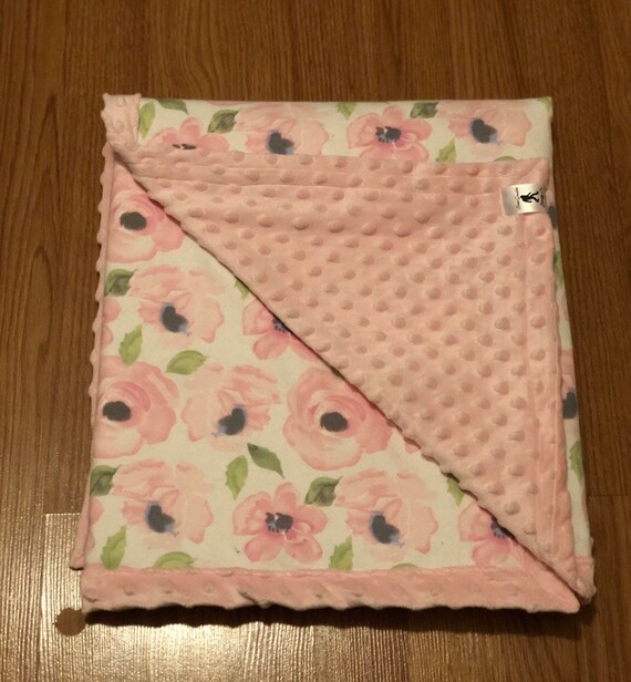 pink floral baby blanket