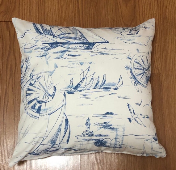 Sailboat Print Decorative Pillow Cover