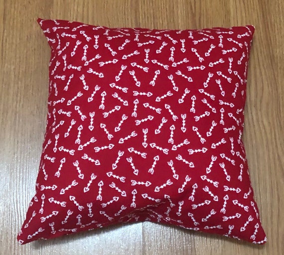 Red with White Cupid Arrow Pillow Cover