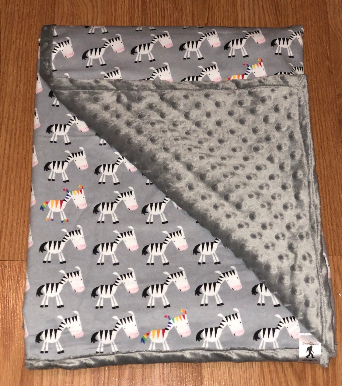 Be Unique Zebra Print Minky Baby Blanket