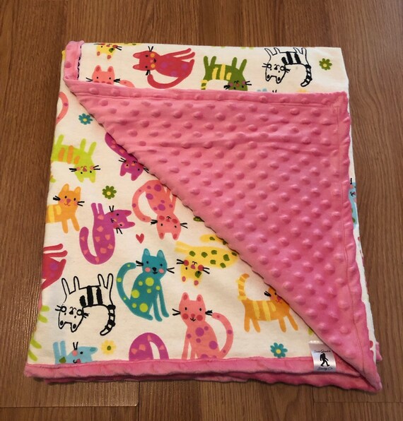 Cat Minky Baby Blanket