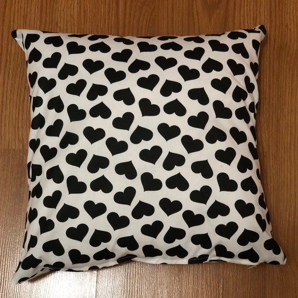 Black Hearts Pillow Cover