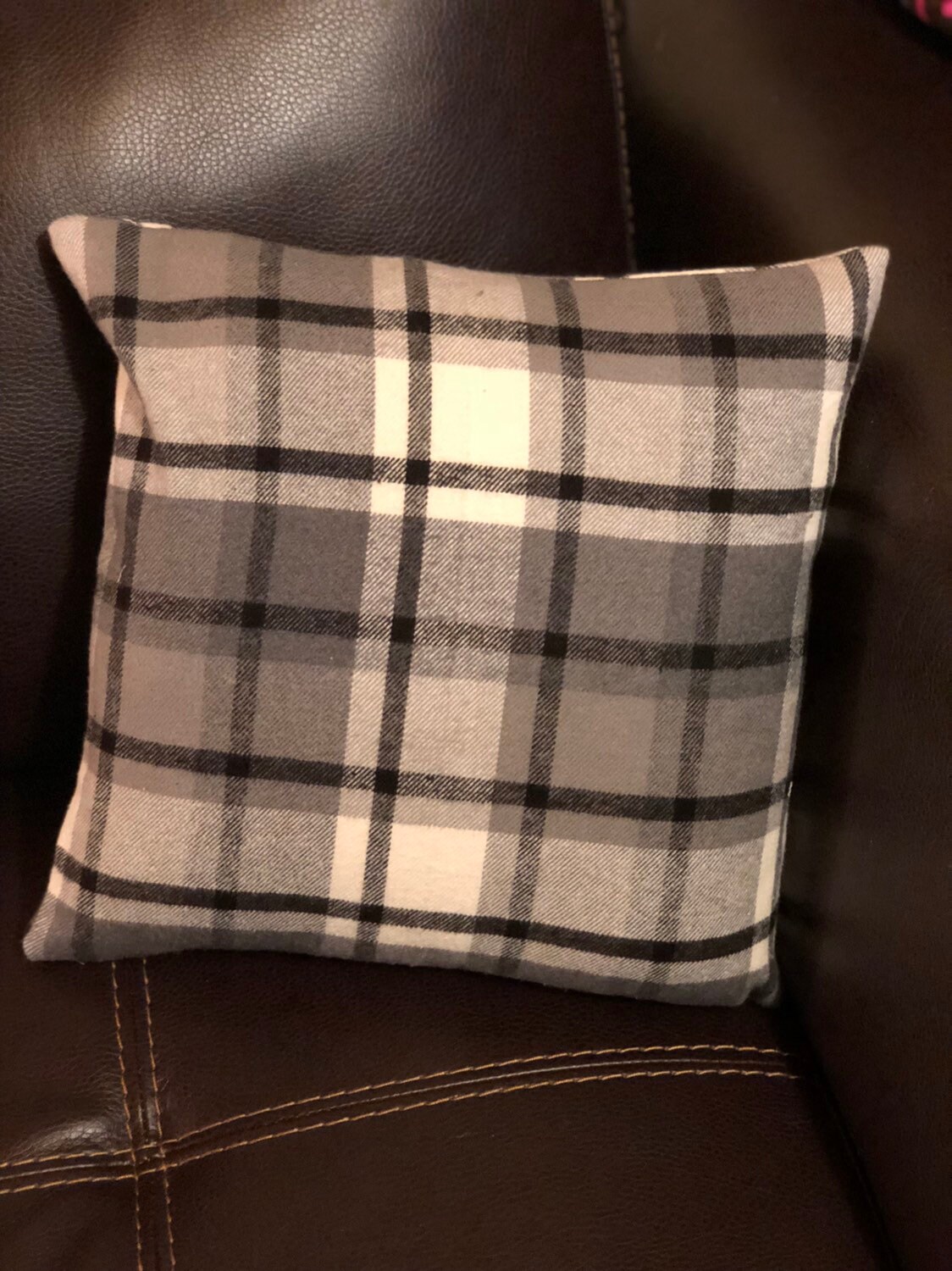 Grey Plaid Pillow Cover