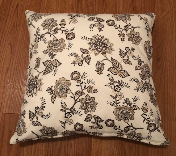Brown and Black Floral Pillow Cover