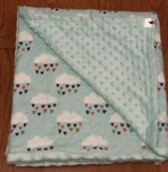 Raining Hearts Minky Baby Blanket