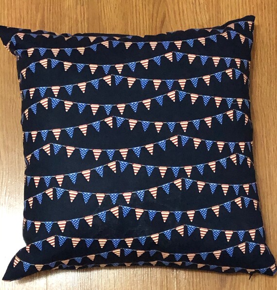 Patriotic Banner Print Decorative Pillow Cover
