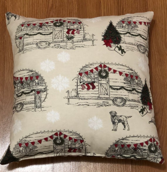 Christmas Camper Print Pillow Cover