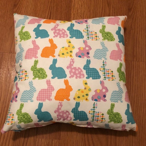 Bunny Pillow Handpainted Sipping Ice Tea Easter Pillows Etsy