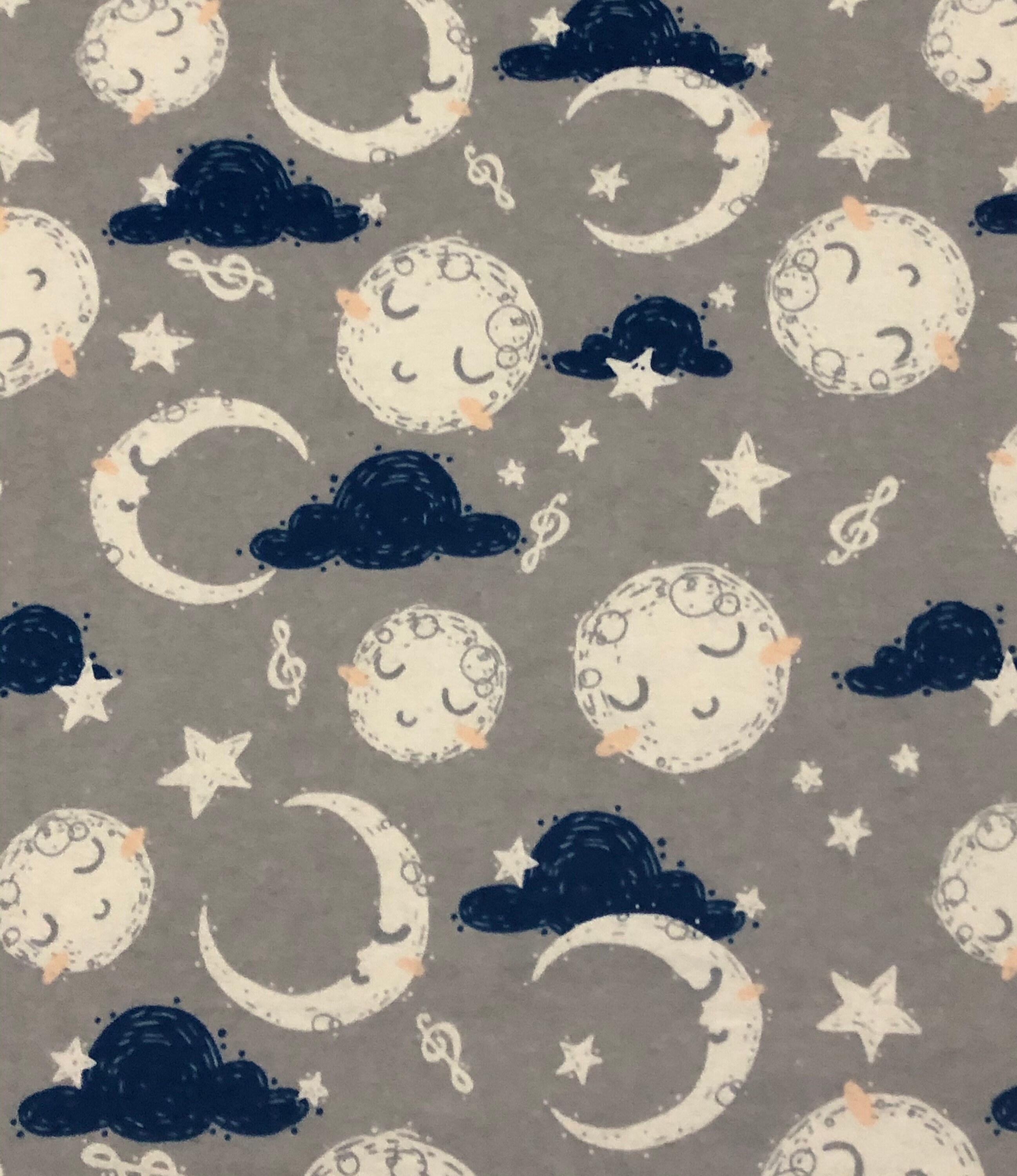 Moon Print Minky Baby Blanket
