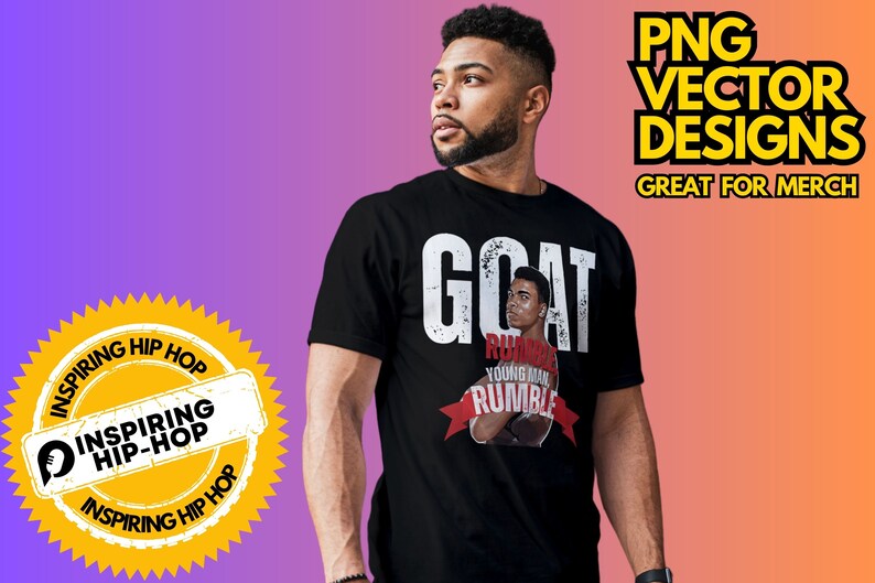 Vintage Muhammad Ali Quote Png Vector Rumble Young Man PNG, GOAT Boxing