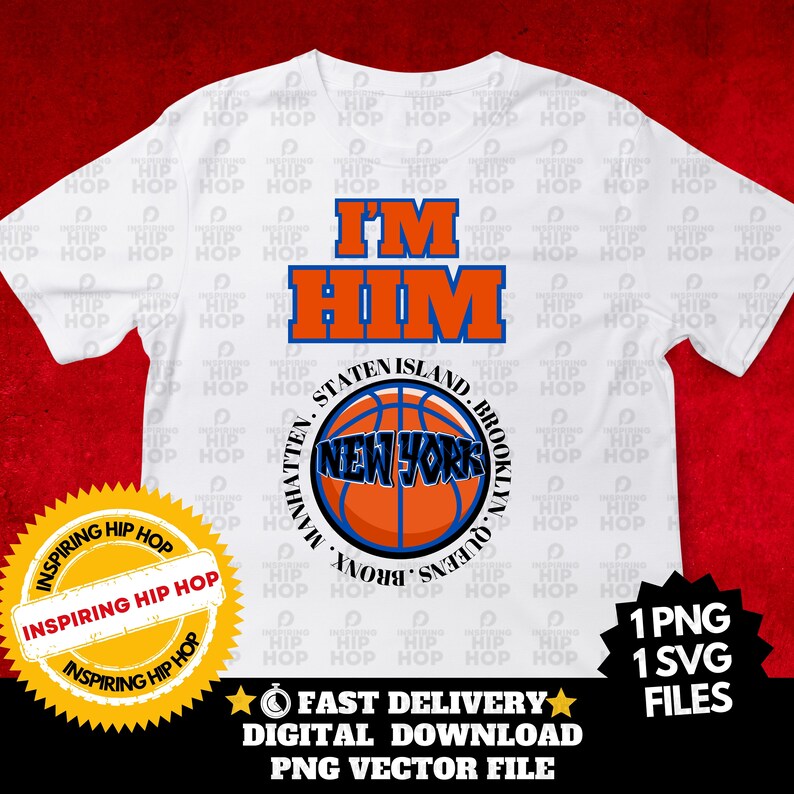 Jalen Brunson Im Him New York Basketball Quote PNG SVG Vector Bundle