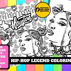 Hip Hop Legend Rapper Coloring Page Printable Coloring Page Adult Color ...