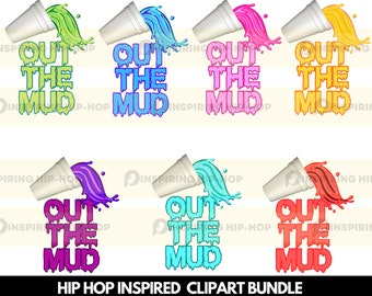 7 Out The Mud Dripping Syrup clip art, Lean Drank Drip, Hip Hop Rap, Art PNG cartoon illustrations, PNG Bundle For Shirts | Digital download