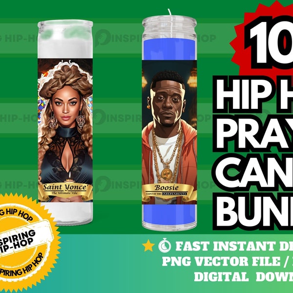 10+ PRINTABLE Hip Hop Candle Label Bundle, Tall Ritual Candle Label | Celebrity Prayer Candle 2023 |Digital download | music, song writer