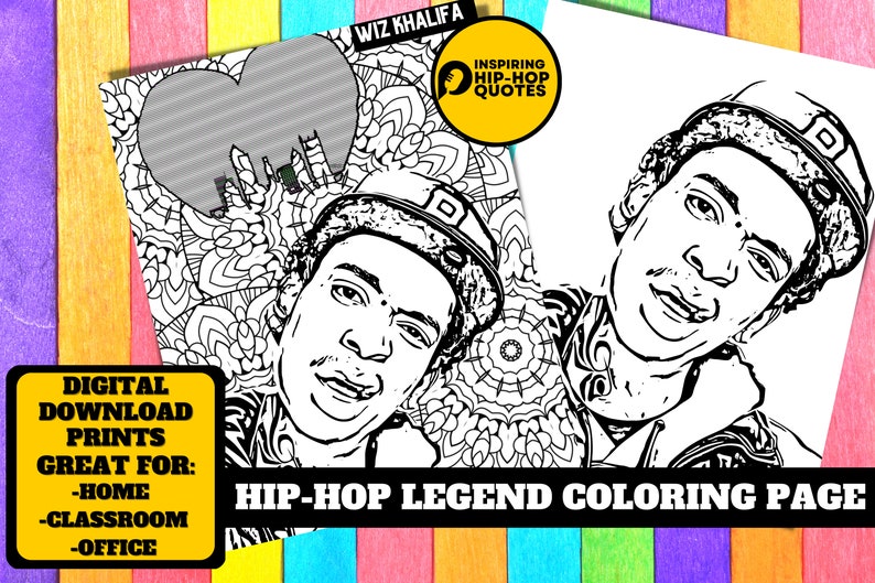 Hip Hop Legend Rapper coloring page printable coloring page - Etsy México