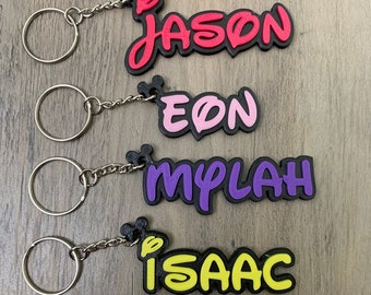 Disney Style Name Keychain,Disney Letters, Personalized Name, Custom Name, School Bag valentines ,party filler, Mom Gift, Christmas name tag