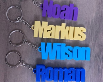 Custom Unique Keyring 3D Printed | Custom Name | Personalized Keychain | Party Bag Fillers | School Bag | Small Gifts | Christmas name tag