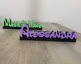 Placa de escritorio con nombre personalizado estilo Disney - Shool - Maestra - Bibliotecaria - Signo de nombre de enfermera - Decoración personalizada del escritorio, regalo de San Valentín