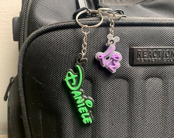 Custom Disney style name keychain, Disney Letters, Personalized custom name keyChain, School Bag tag, Party Favors, Name tag, Mickey Mouse