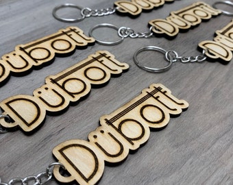 Personalized Wood Unique Keyring Logo | Custom Name Keychain | Party Bag Fillers | School Bag | Custom name bag tag Christmas